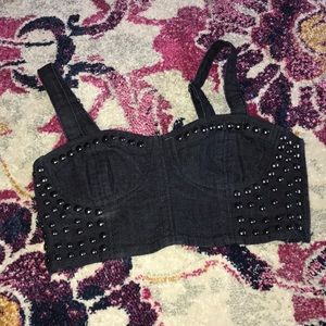 Jean Bustier With Metal Detailing